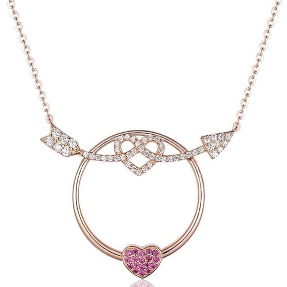 NEW Evabelle Necklace with Ruby Heart Pendant - Picture 1 of 7